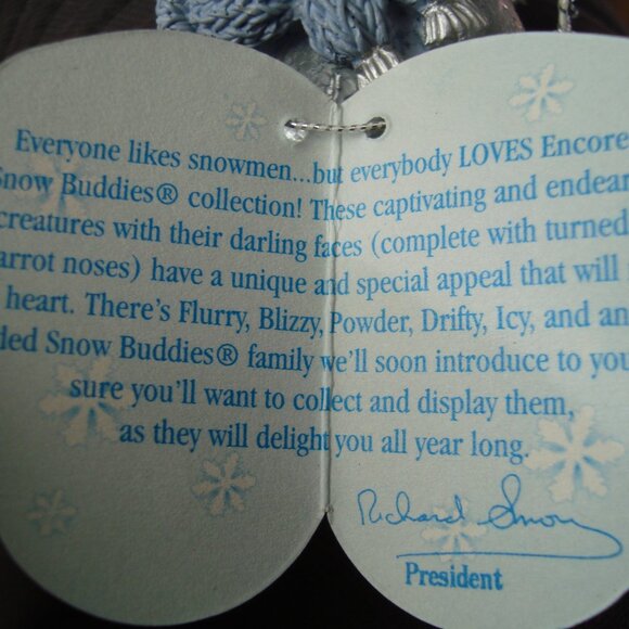 Encore Snow Buddies Buddy in Stocking 94275 Christmas Ornament 1999 New - Picture 4 of 5